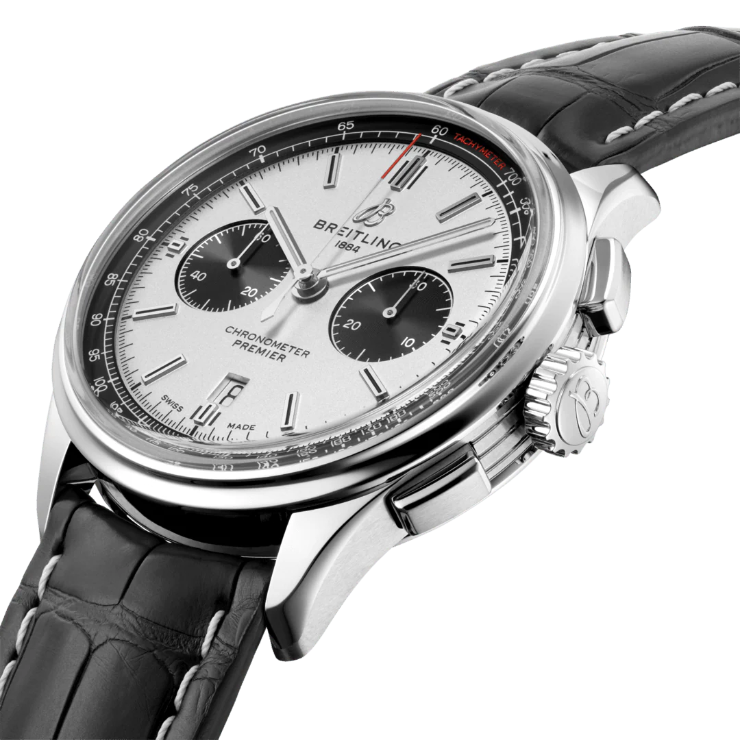 Breitling Watch Premier B01 Chronograph 42 Black Croco Folding D - Image 4
