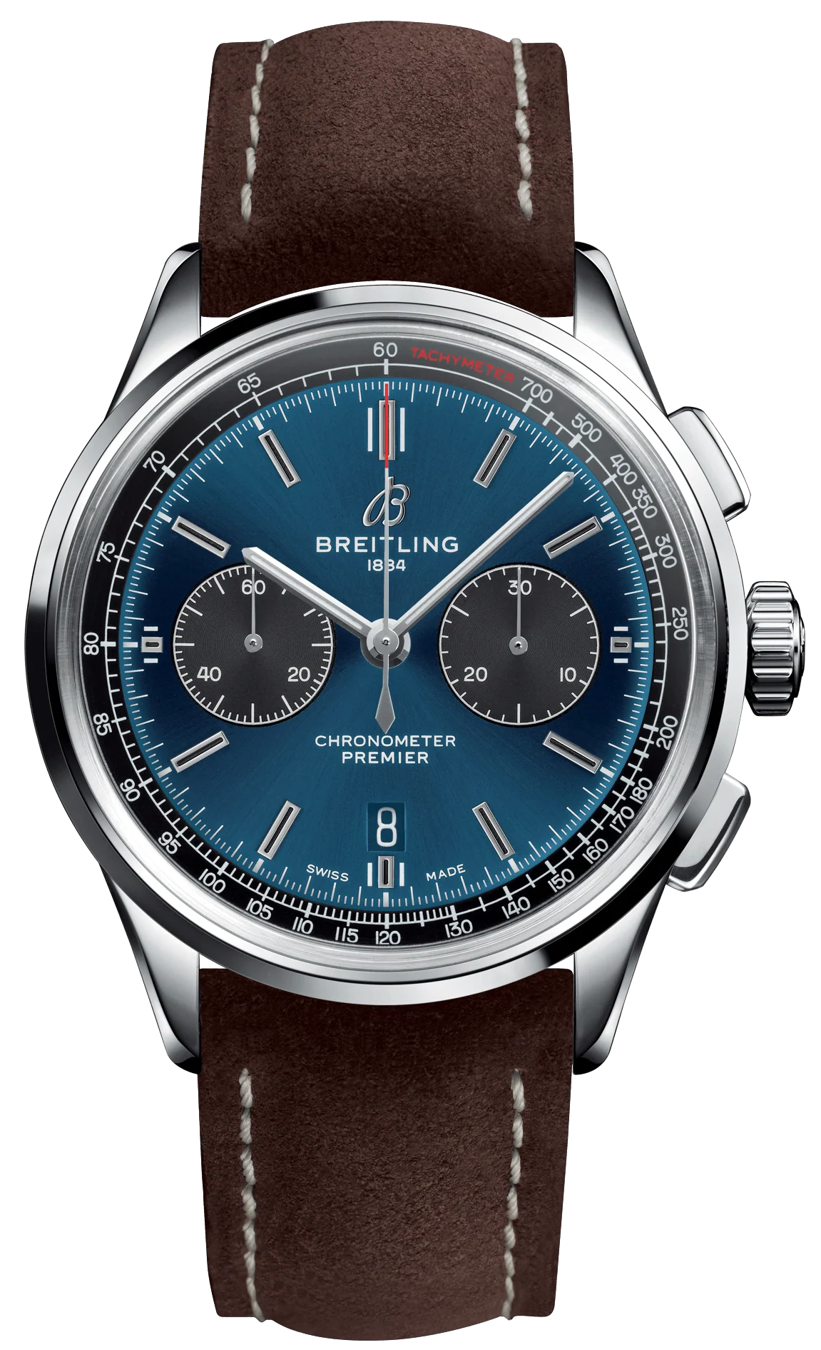 Breitling Watch Premier B01 Chronograph 42 Brown Nubuck Tang