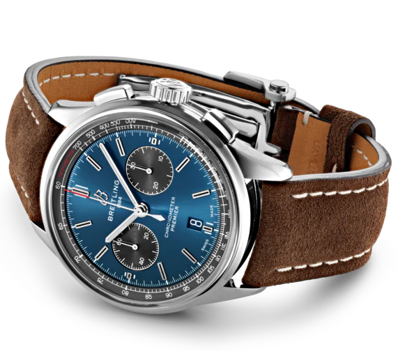 Breitling Watch Premier B01 Chronograph 42 Brown Nubuck Tang - Image 3