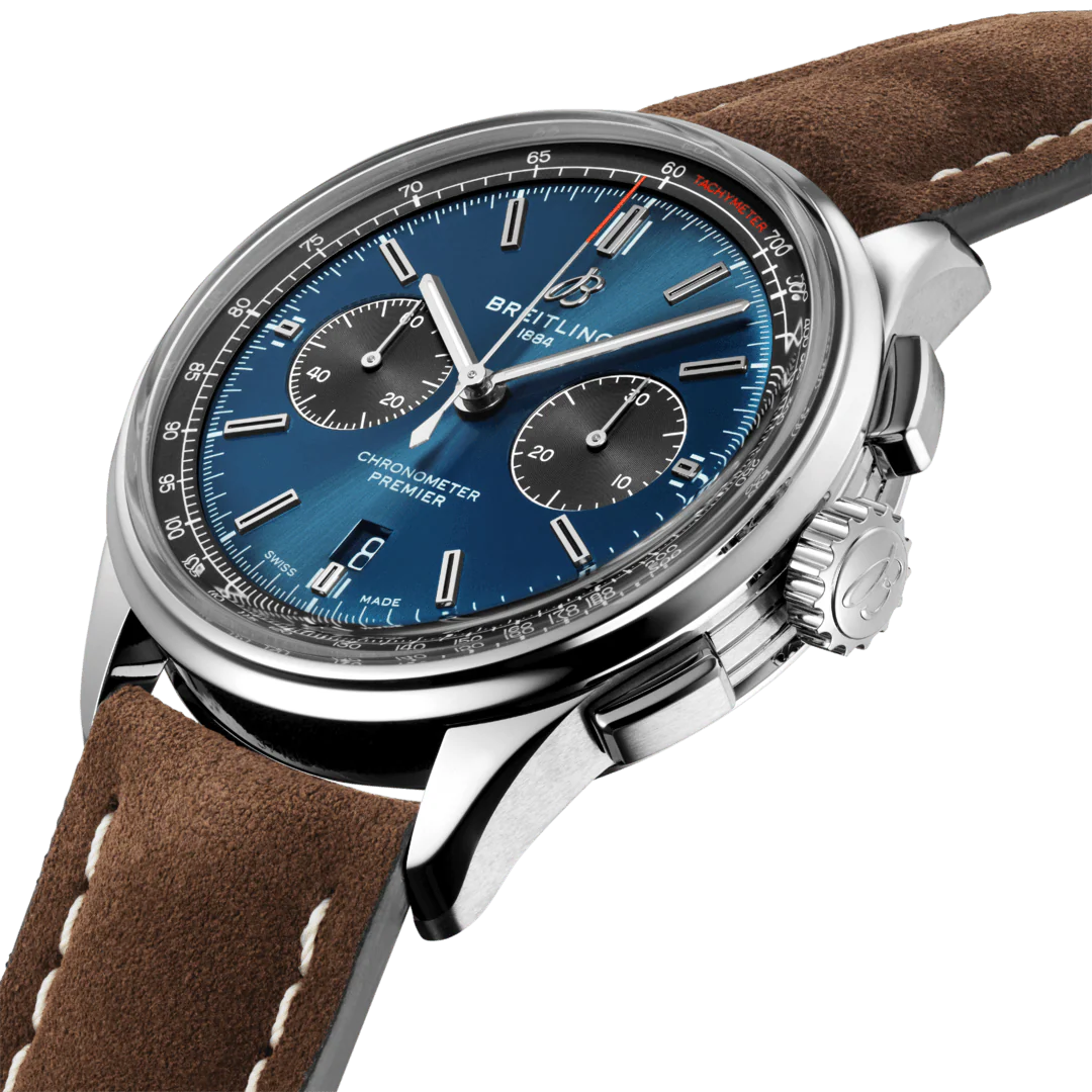 Breitling Watch Premier B01 Chronograph 42 Brown Nubuck Tang - Image 4
