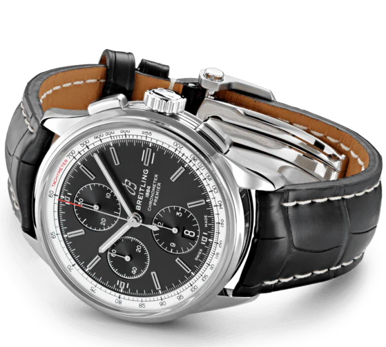 Breitling Watch Premier Chronograph 42 Black Croco Folding - Image 3