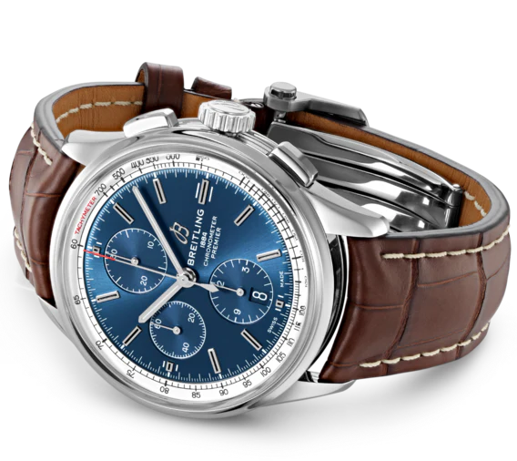 Breitling Watch Premier Chronograph 42 Brown Croco Tang - Image 3