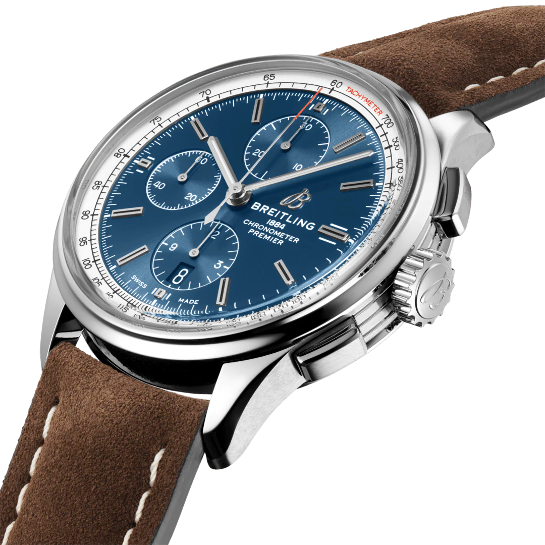 Breitling Watch Premier Chronograph 42 Brown Nubuck Tang - Image 4