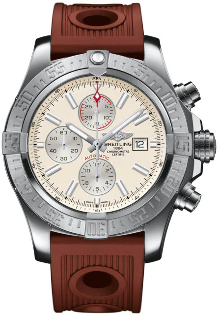 Breitling Watch Super Avenger II Steel Stratus Silver