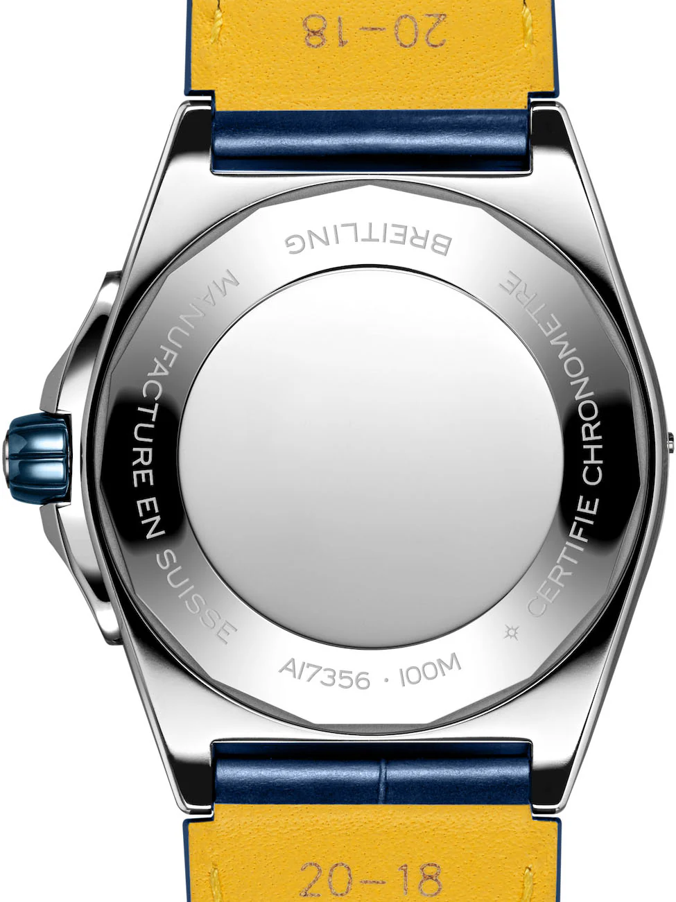 Breitling Super Chronomat Automatic 38 Iced Blue Alligator Watch - Image 4