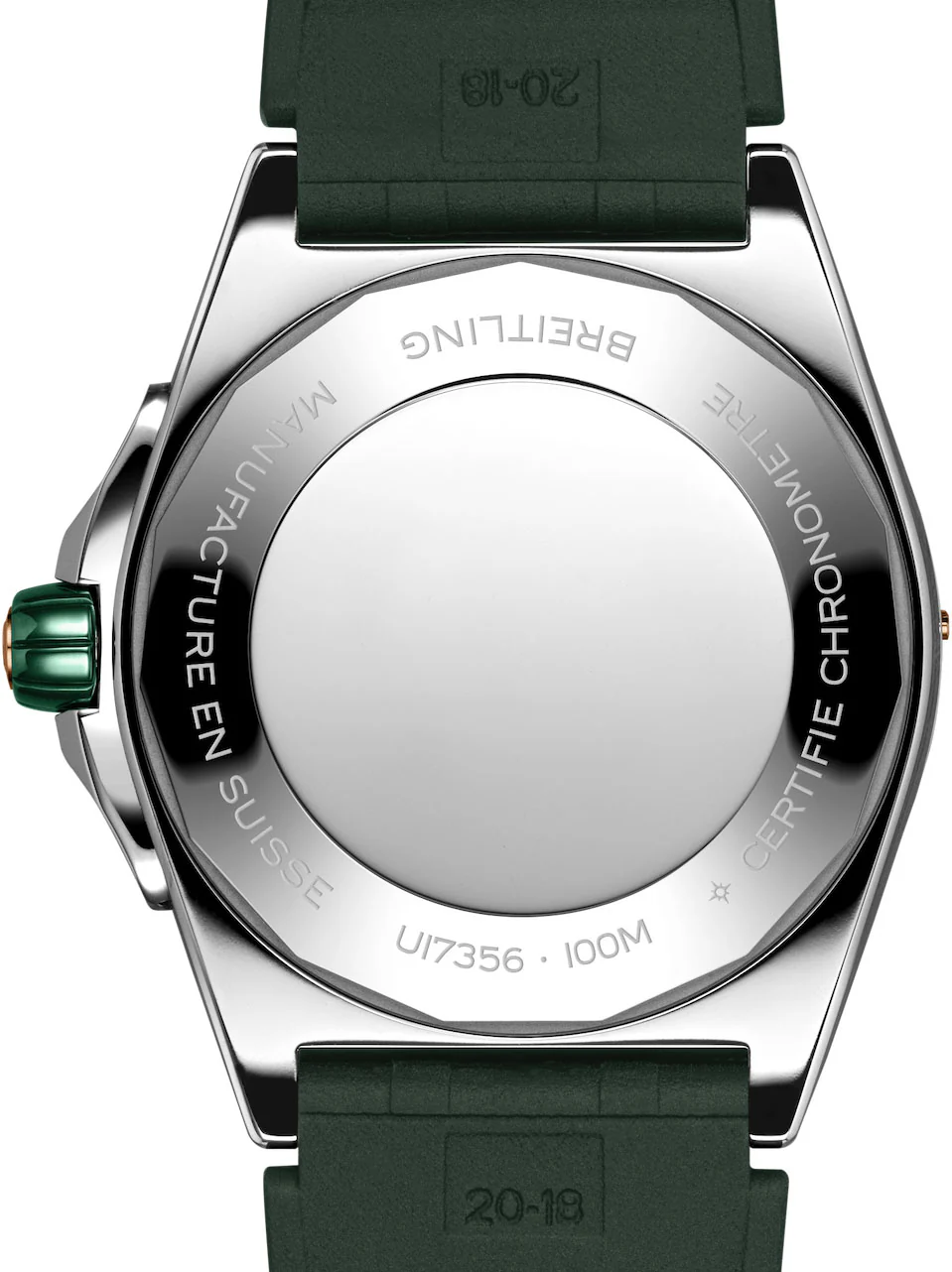 Breitling Super Chronomat Automatic 38 Mint Green Rubber Watch - Image 4