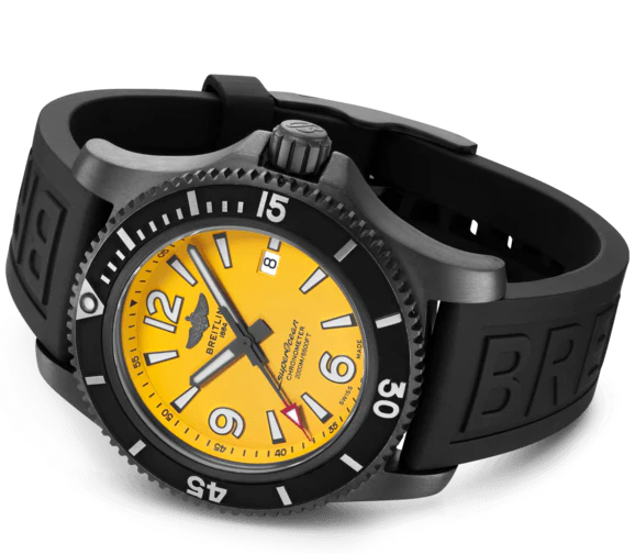 Breitling Watch Superocean Automatic 46 Black Steel Yellow Diver Pro III Tang Type - Image 3
