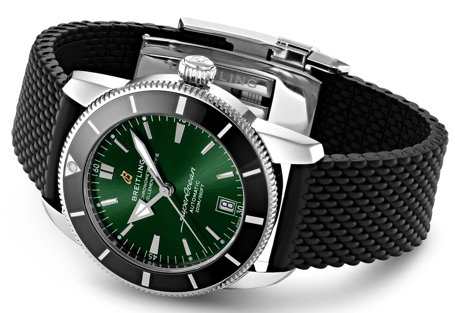 Breitling Superocean Heritage Green Rubber Watch D - Image 3