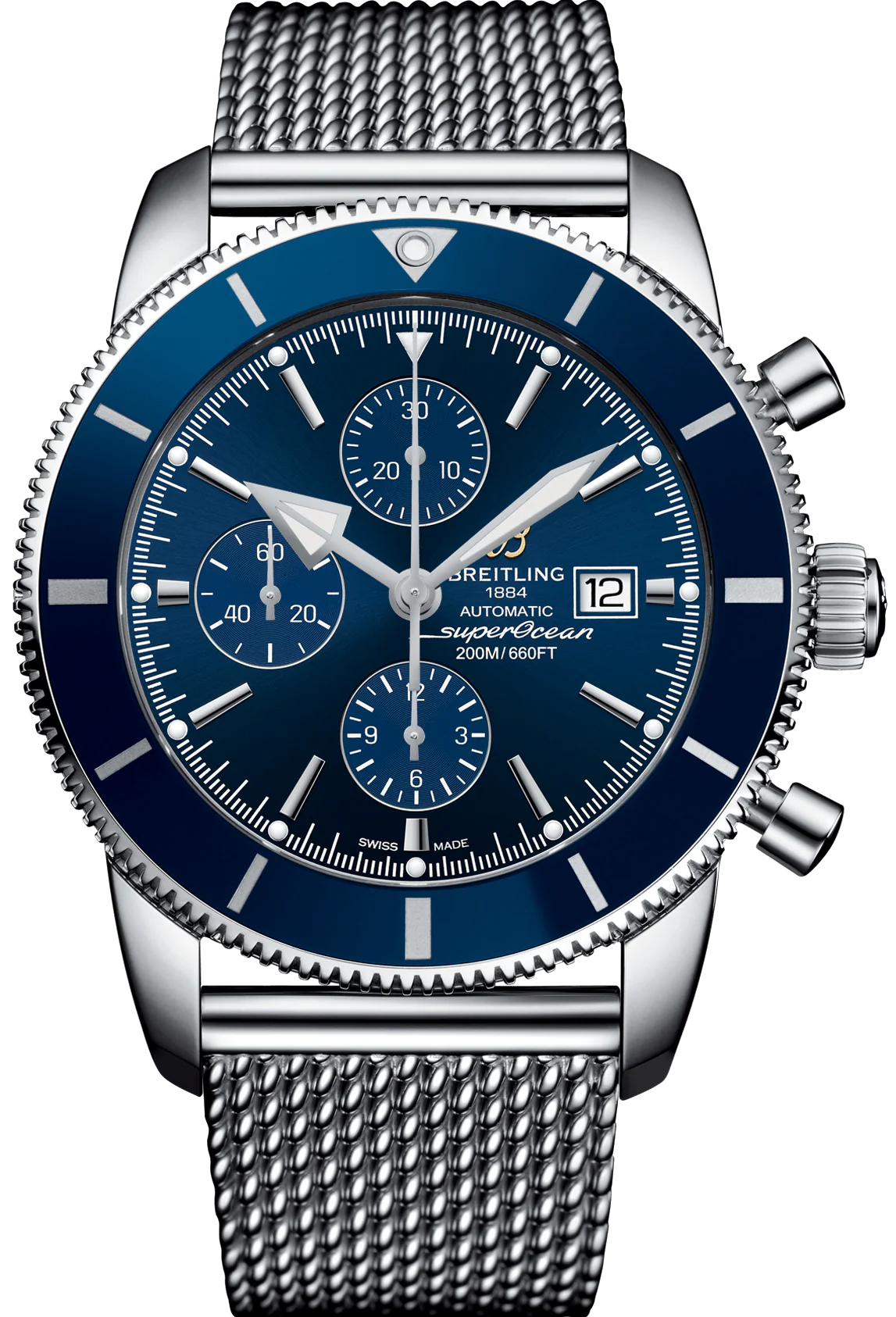 Breitling Watch Superocean Heritage II Chronograph 46 Gun Blue Ocean Classic Bracelet