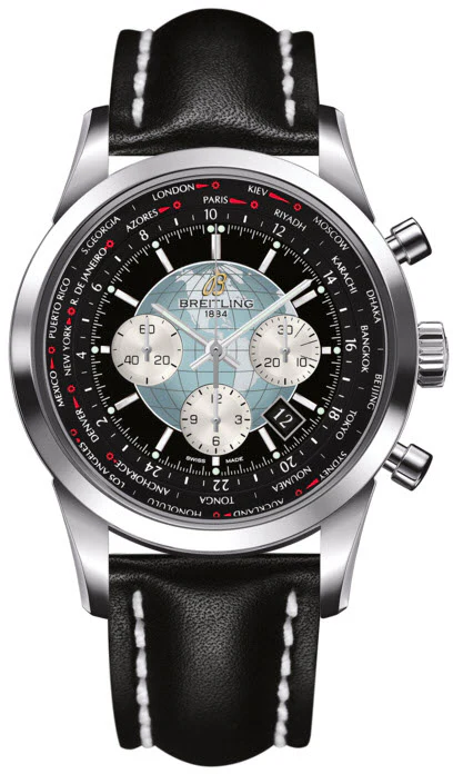 Breitling Watch Transocean Chronograph Unitime Steel Black