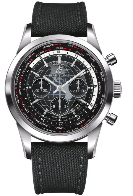 Breitling Watch Transocean Chronograph Unitime Steel Black
