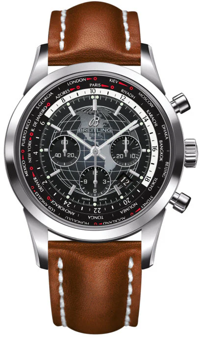 Breitling Watch Transocean Chronograph Unitime Steel Black