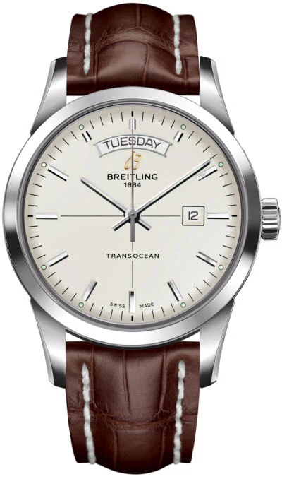 Breitling Watch Transocean Day Date Croco Tang Type