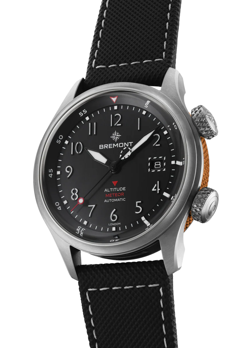 Bremont Altitude MB Meteor Black Orange Barrel Leather Watch - Image 2