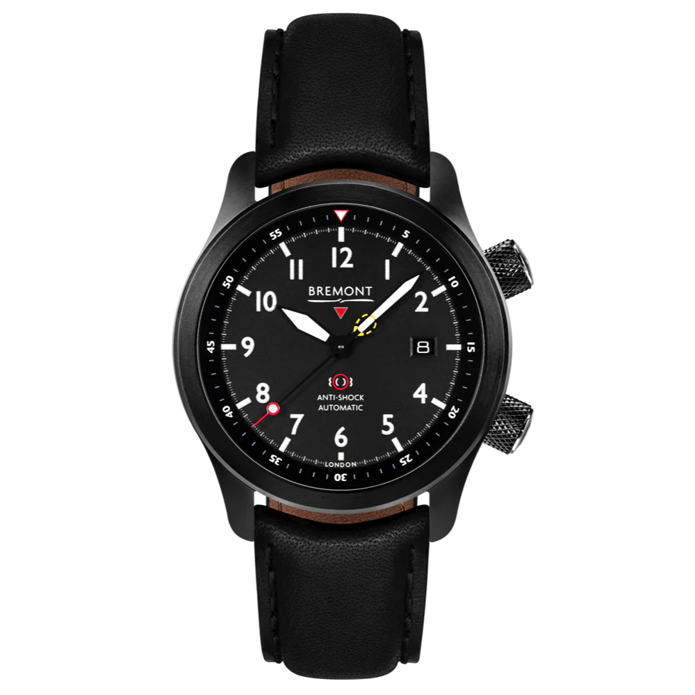 Bremont Watch MBII Custom DLC Black Dial with Blue Barrel & Open Case Back - Image 8