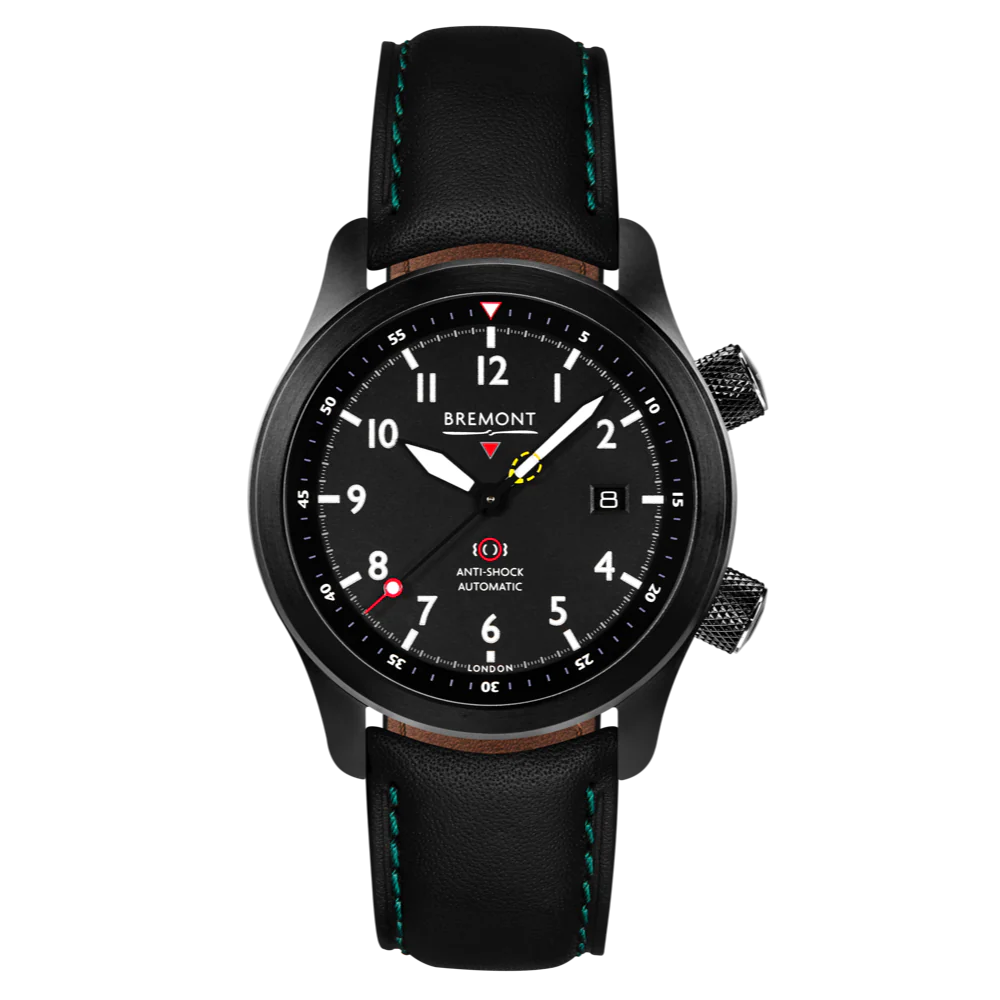 Bremont Watch MBII Custom DLC Black Dial with Purple Barrel & Open Case Back - Image 5