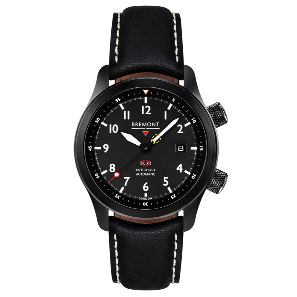 Bremont Watch MBII Custom DLC Black Dial with Yellow Barrel & Closed Case Back - Image 11