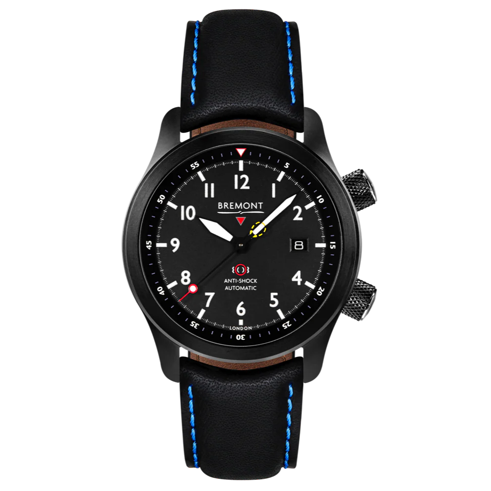 Bremont Watch MBII Custom DLC Black Dial with Yellow Barrel & Closed Case Back - Image 6