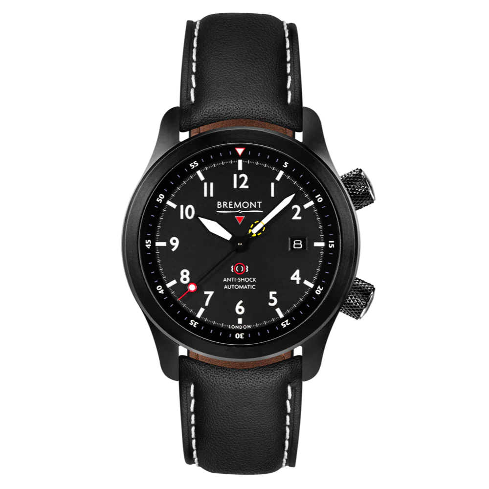 Bremont Watch MBII Custom DLC Black Dial with Yellow Barrel & Open Case Back - Image 10