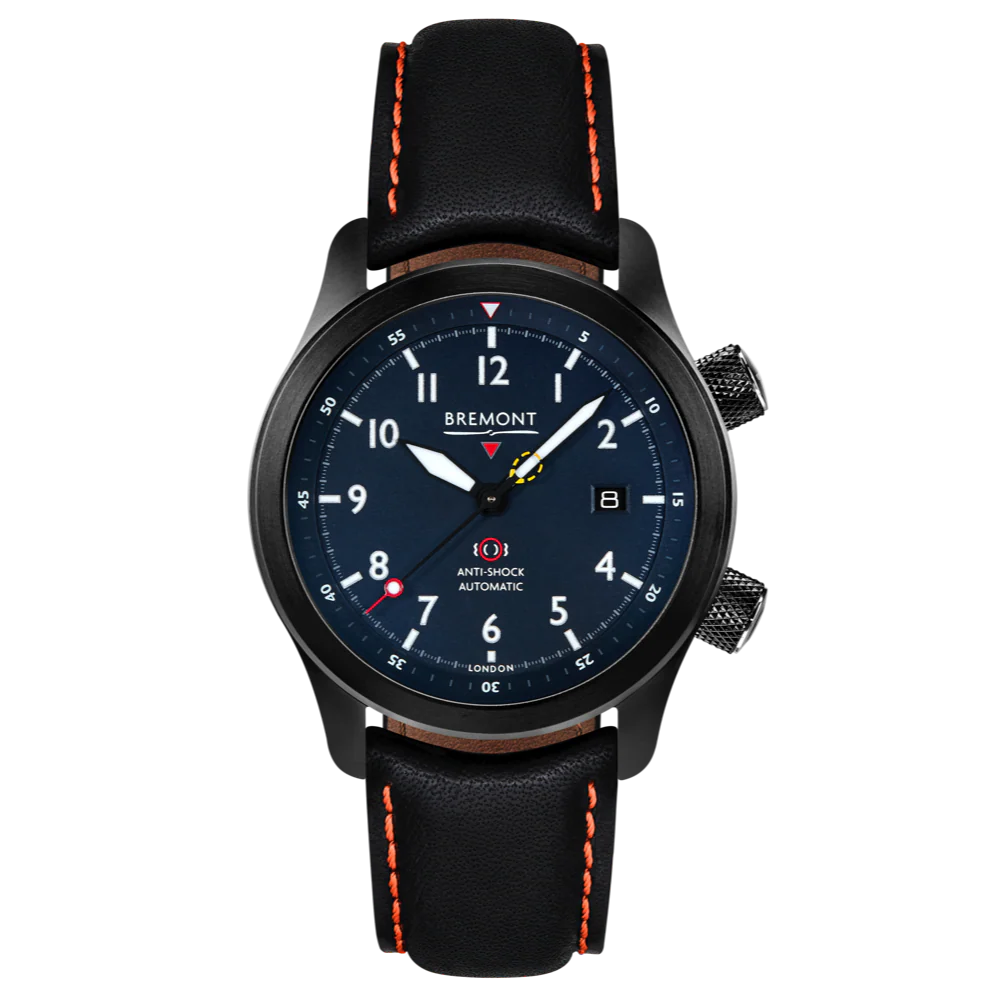 Bremont Watch MBII Custom DLC Blue Dial with Blue Barrel & Open Case Back - Image 7