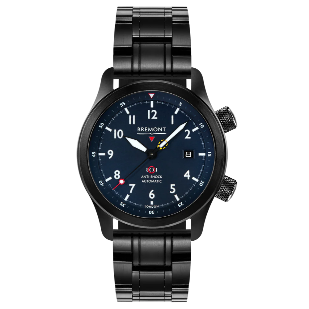 Bremont Watch MBII Custom DLC Blue Dial with Blue Barrel & Open Case Back - Image 9