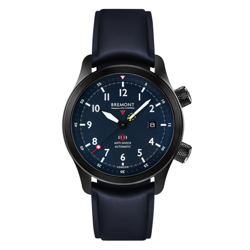 Bremont Watch MBII Custom DLC Blue Dial with Green Barrel & Open Case Back - Image 3