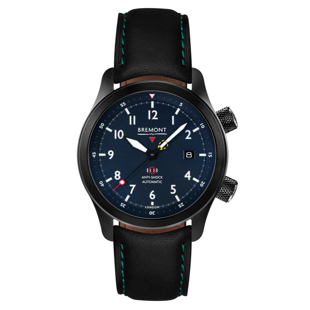 Bremont Watch MBII Custom DLC Blue Dial with Orange Barrel & Open Case Back - Image 5