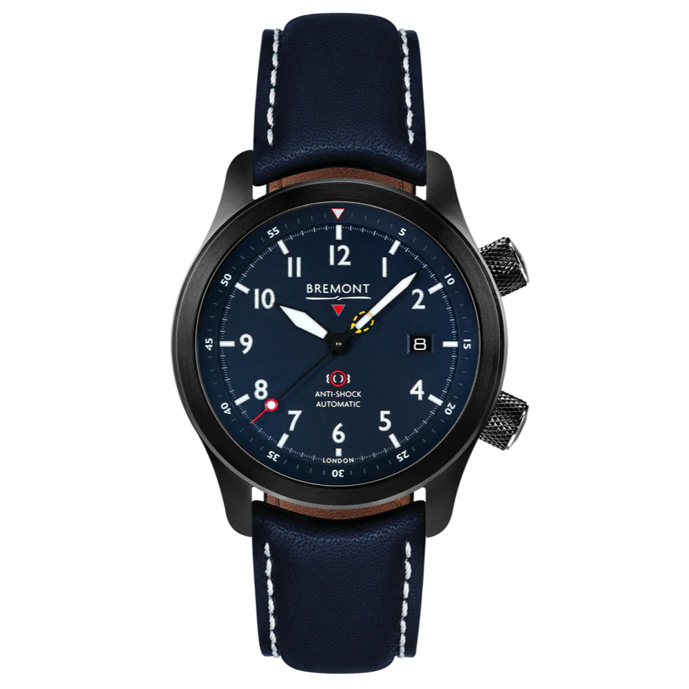Bremont Watch MBII Custom DLC Blue Dial with Purple Barrel & Open Case Back