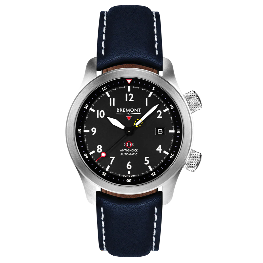 Bremont Watch MBII Custom Stainless Steel Black Dial with Anthracite Barrel & Closed Case Back