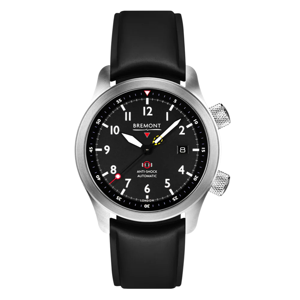 Bremont Watch MBII Custom Stainless Steel Black Dial with Green Barrel & Closed Case Back - Image 4