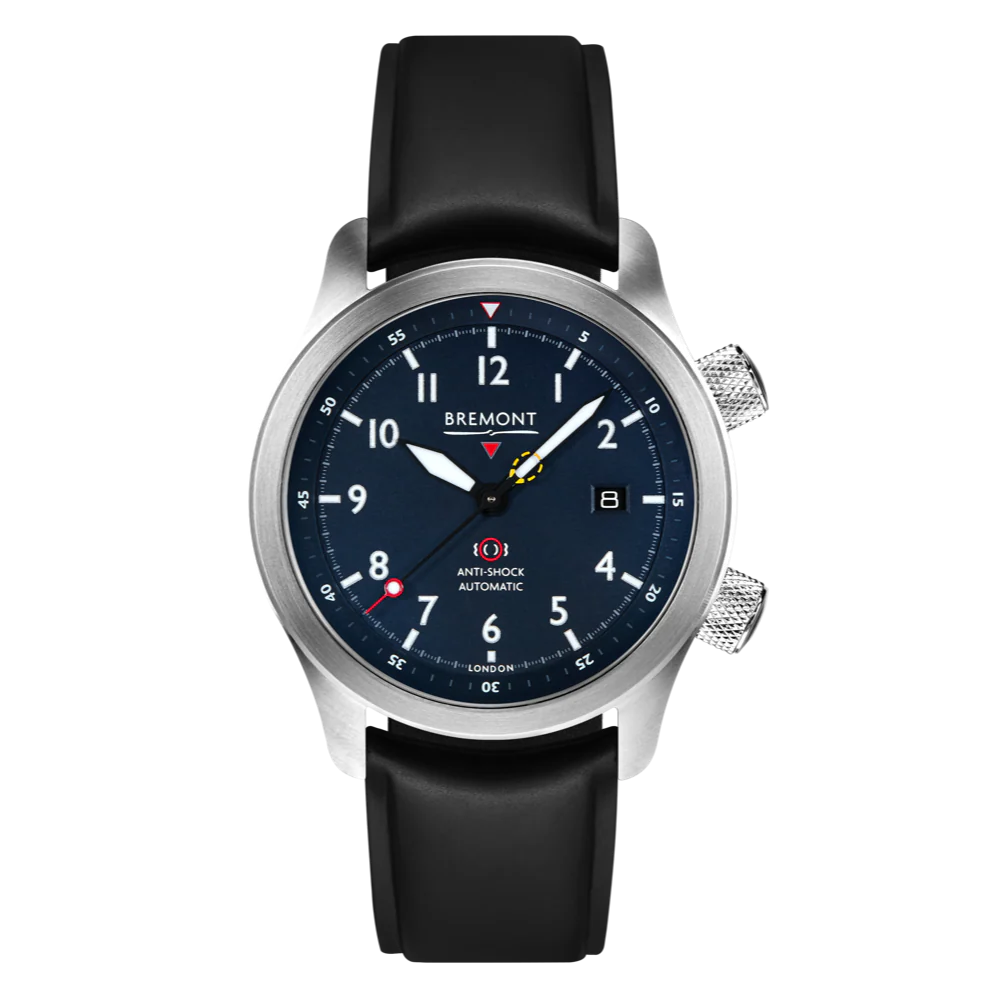Bremont Watch MBII Custom Stainless Steel Blue Dial with Bronze Barrel & Open Case Back - Image 4