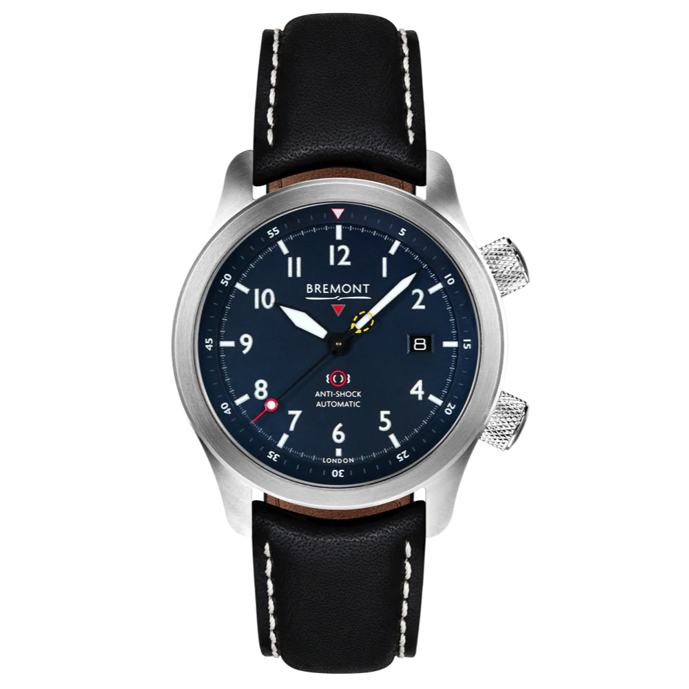 Bremont Watch MBII Custom Stainless Steel Blue Dial with Jet Barrel & Closed Case Back - Image 11