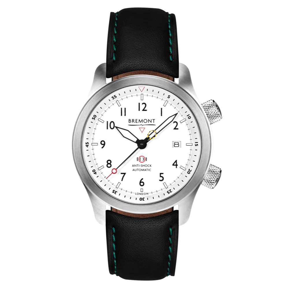 Bremont Watch MBII Custom Stainless Steel White Dial with Orange Barrel & Closed Case Back - Image 5