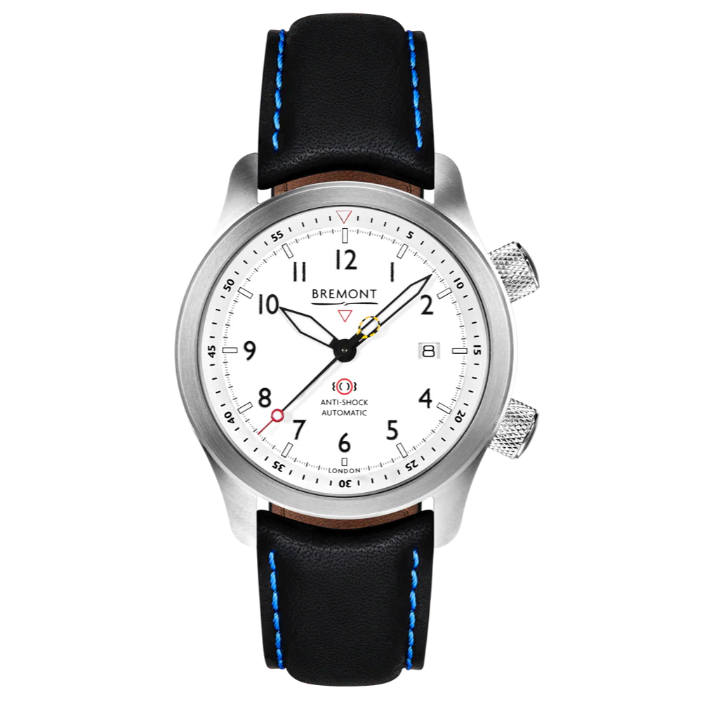 Bremont Watch MBII Custom Stainless Steel White Dial with Orange Barrel & Closed Case Back - Image 6