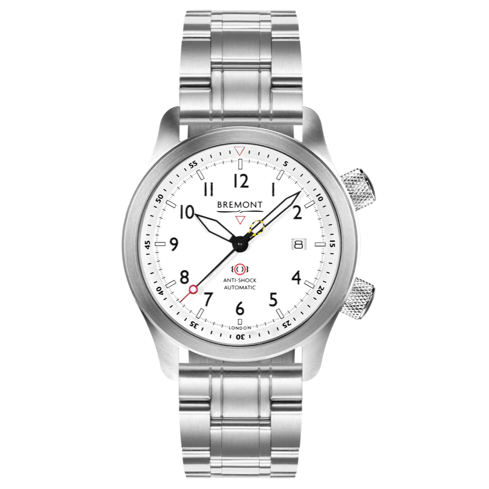 Bremont Watch MBII Custom Stainless Steel White Dial with Purple Barrel & Open Case Back - Image 9