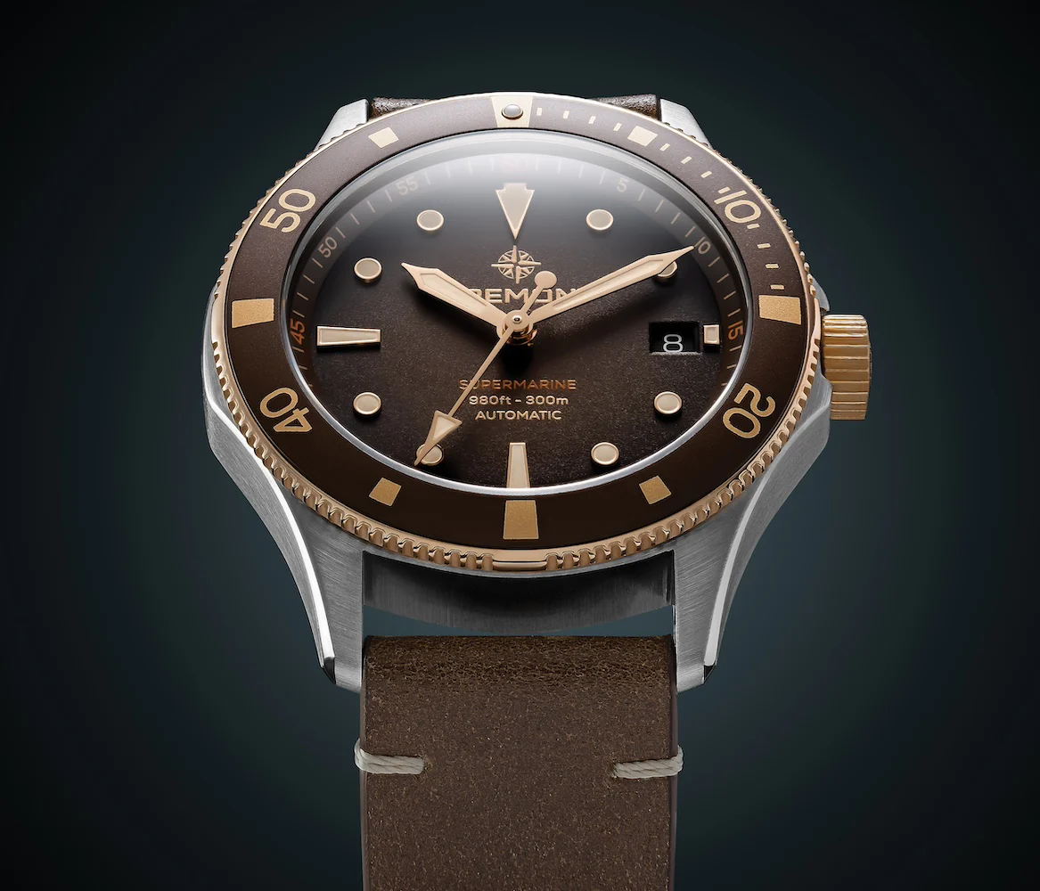 Bremont Supermarine 300M Date Brown Leather Watch - Image 4