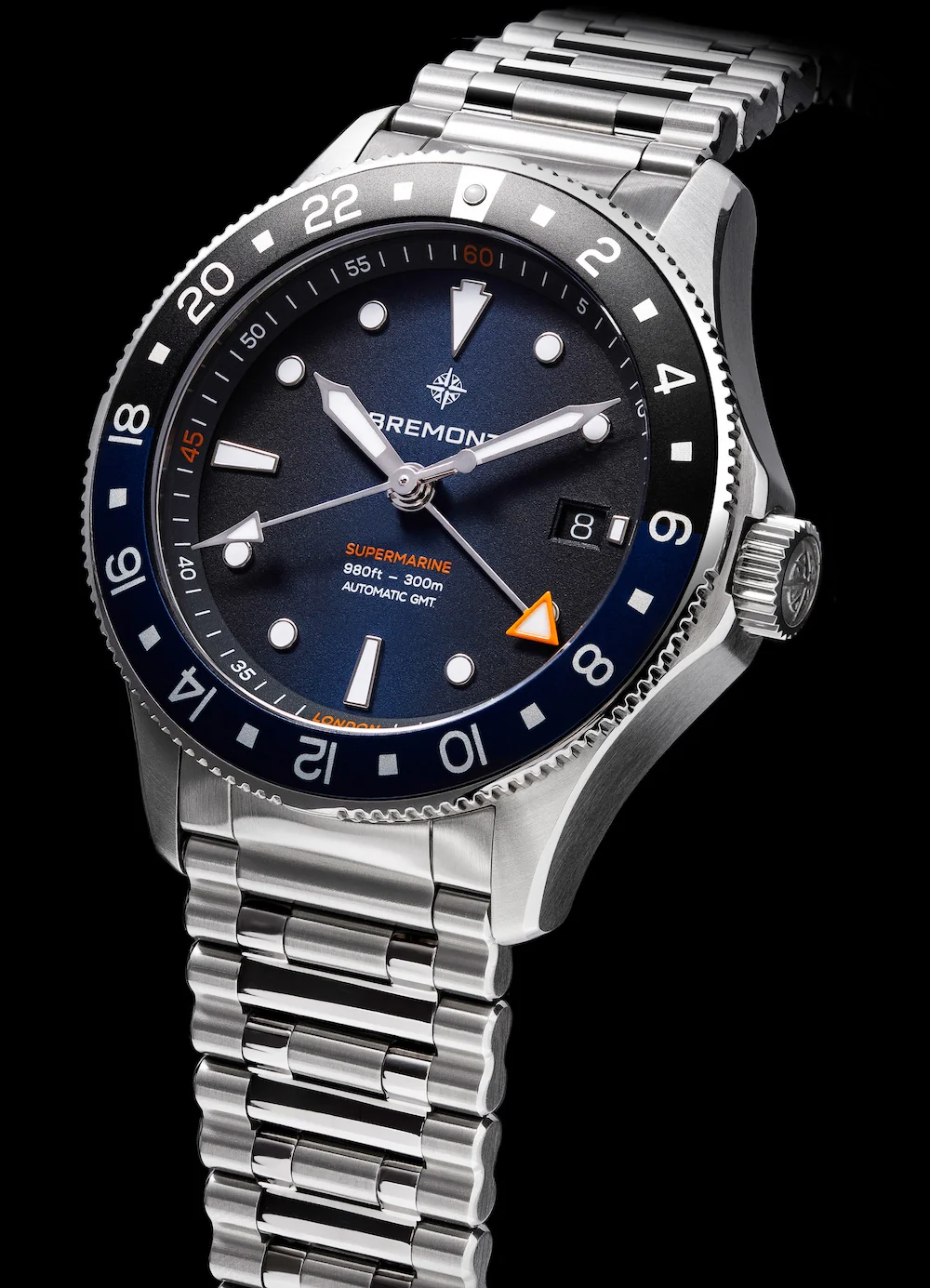 Bremont Supermarine 300M GMT Blue Black Bracelet Limited Edition Watch - Image 3
