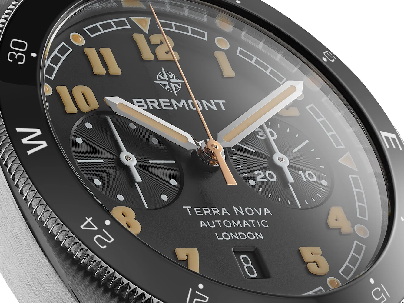 Bremont Terra Nova 42.5 Steel Chronograph Leather Watch - Image 4