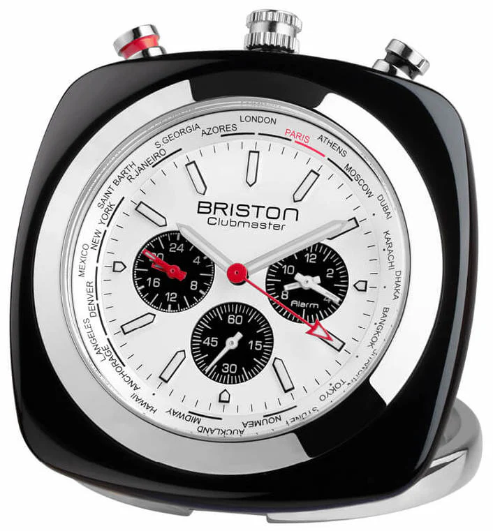 Briston Watch Travel Clock Clubmaster Acetate White