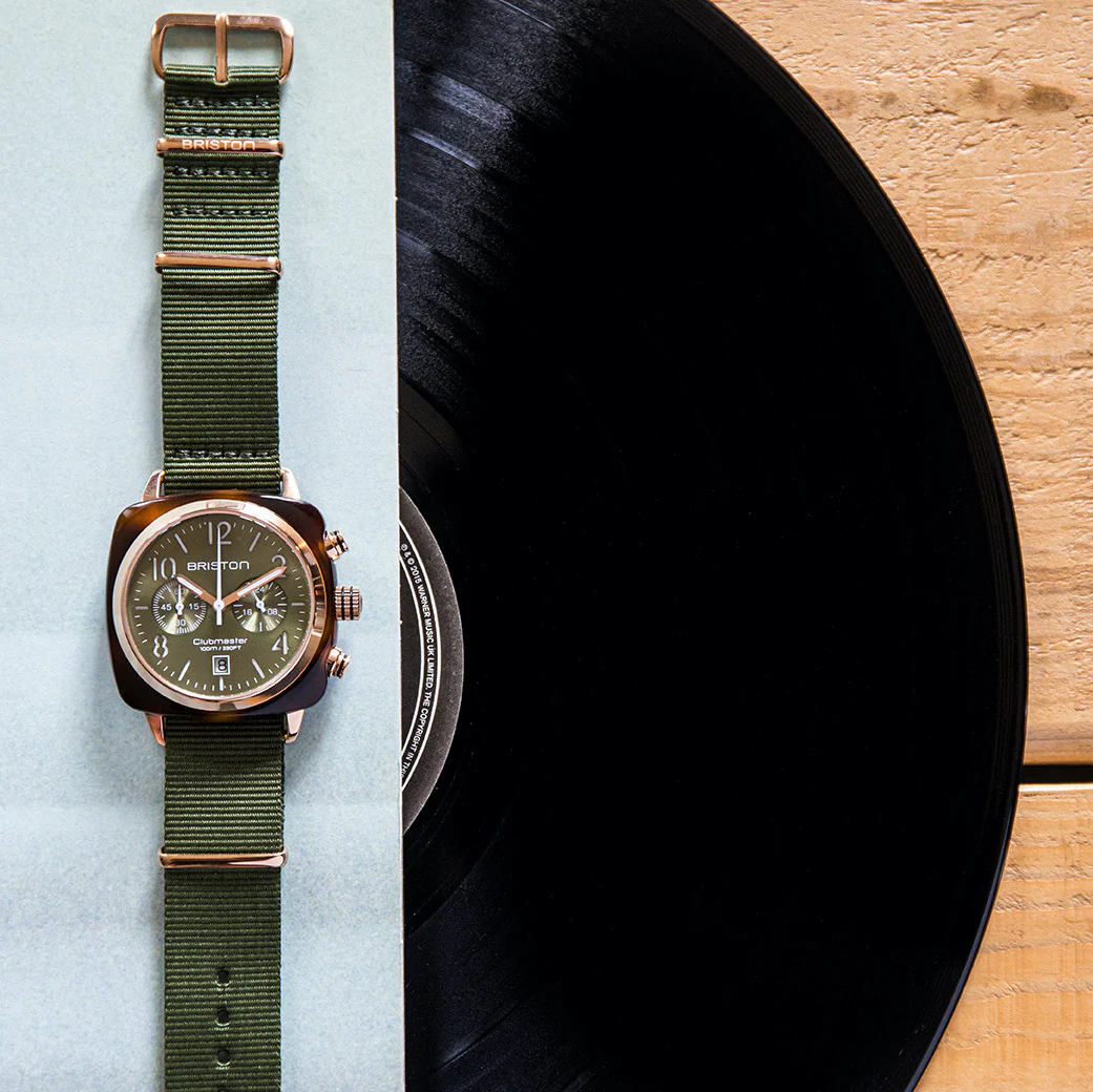Briston Clubmaster Classic Acetate Gold Watch - Image 2