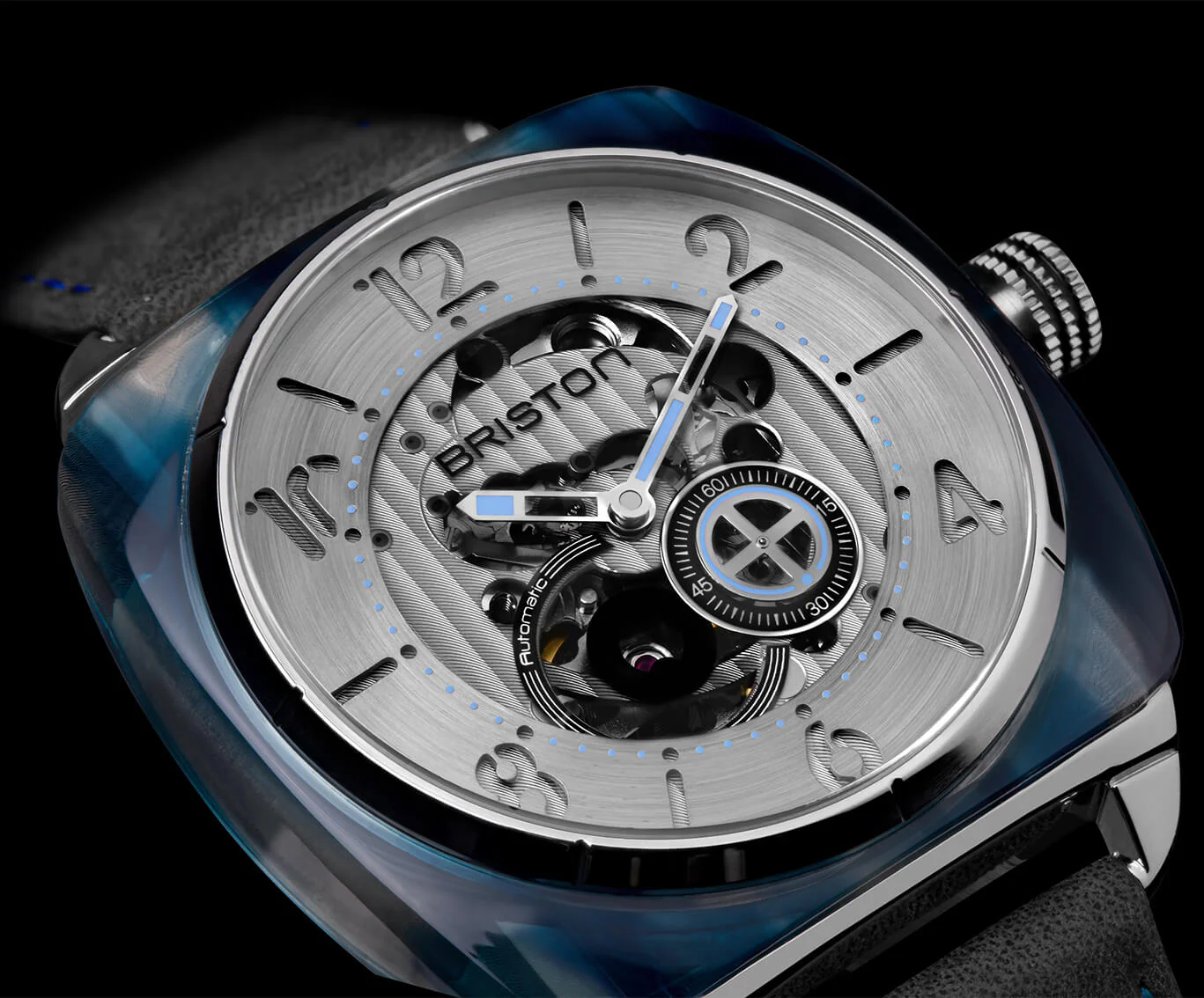Briston Watch Streamliner Skeleton Blue Acetate - Image 2