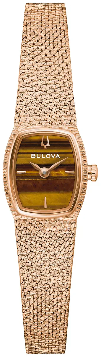 Bulova Goddess of Time Tiger Eye Stone Watch