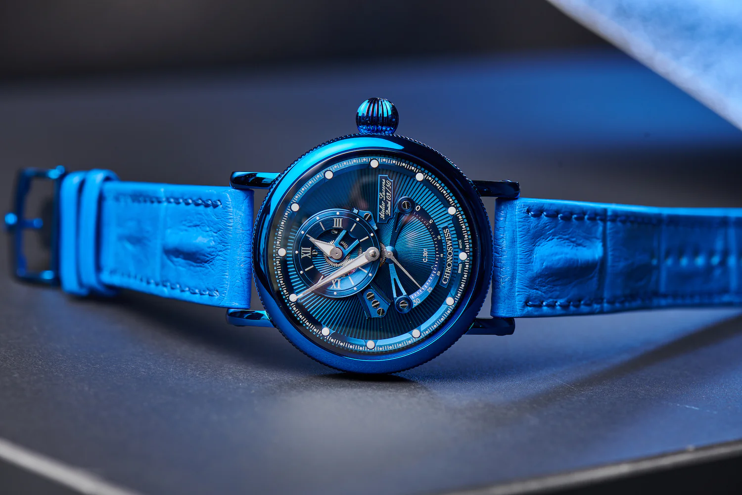 Chronoswiss Watch Open Gear ReSec Electric Blue Limited Edition - Image 3