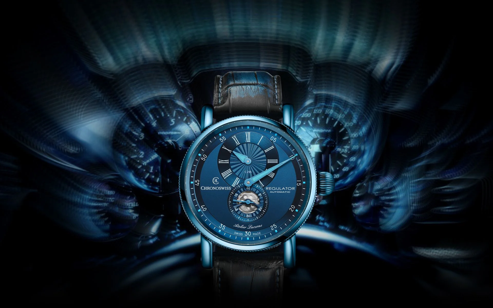 Chronoswiss Watch Regulator Classic Blue Steel - Image 4