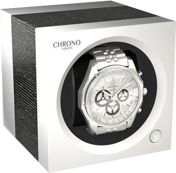 Chronovision One Watch Winder Bluetooth Argento Silk White Silk