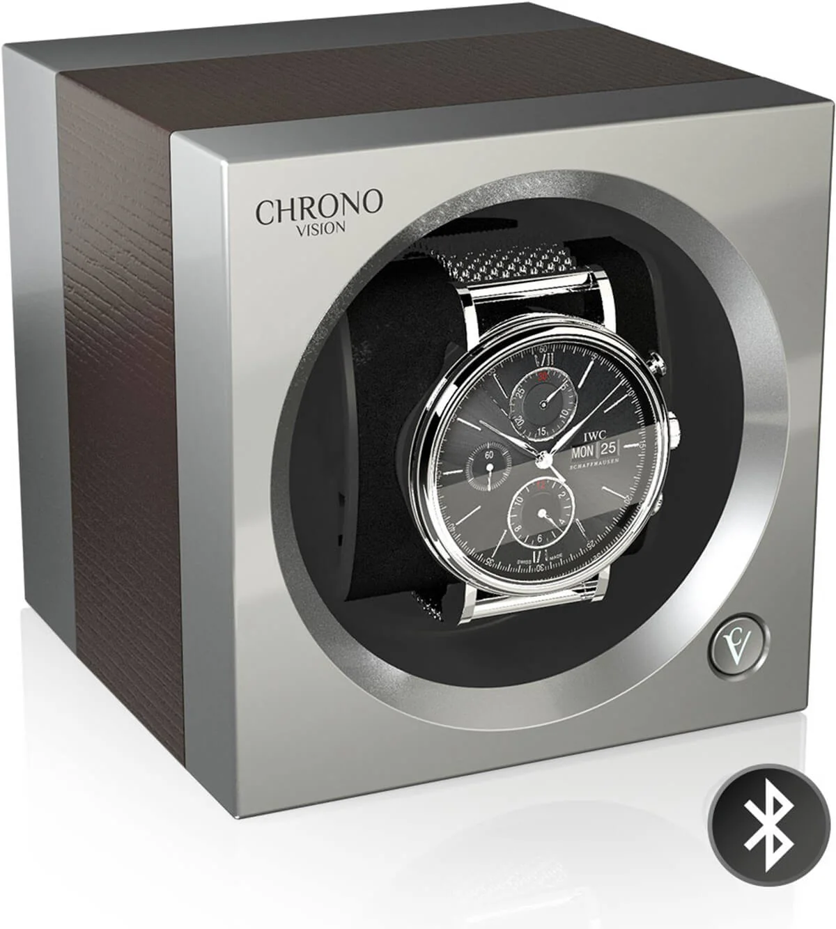 Chronovision One Watch Winder Bluetooth Oak Silk Chrome Silk