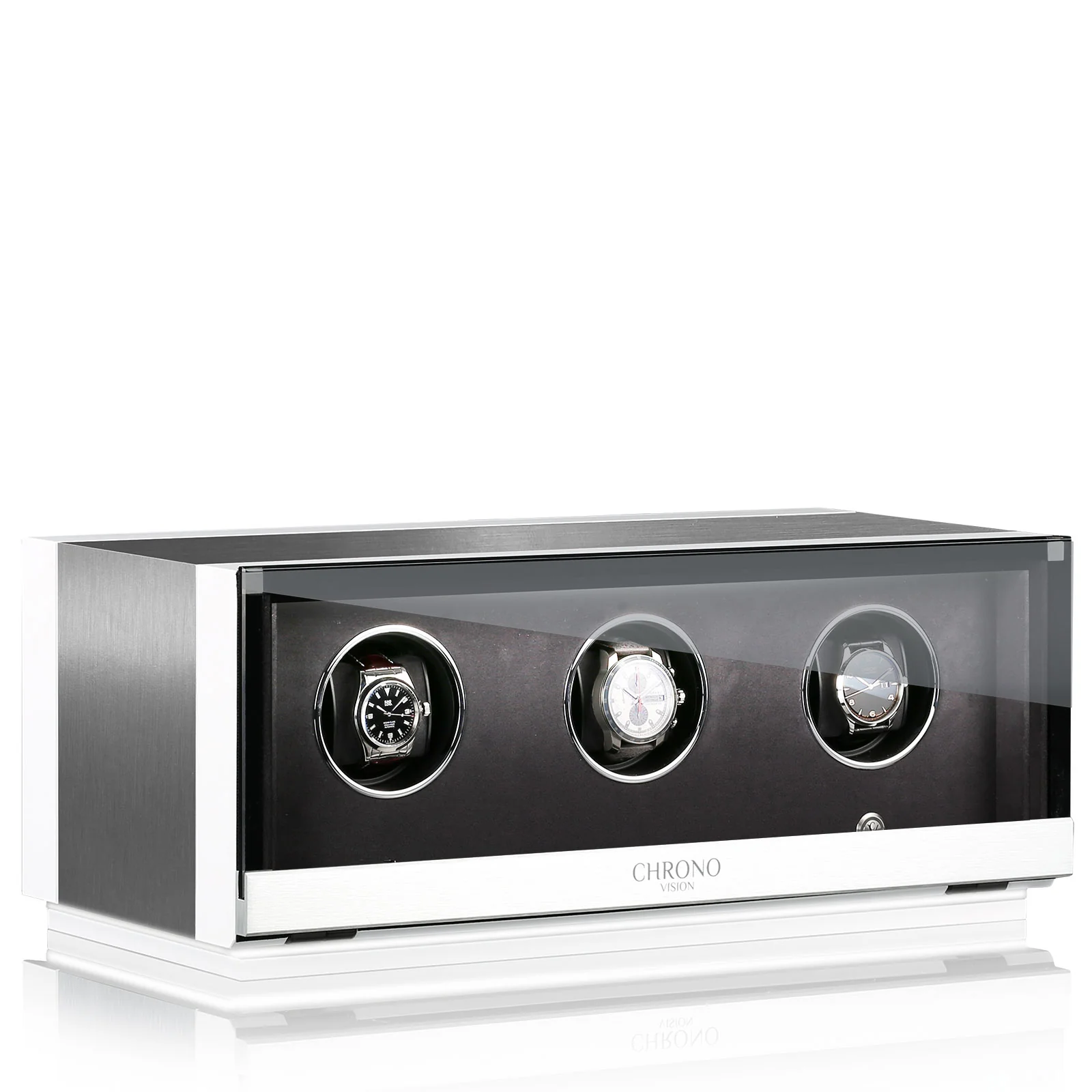 Chronovision Watch Winder Ambiance III Alu White Silk - Image 3