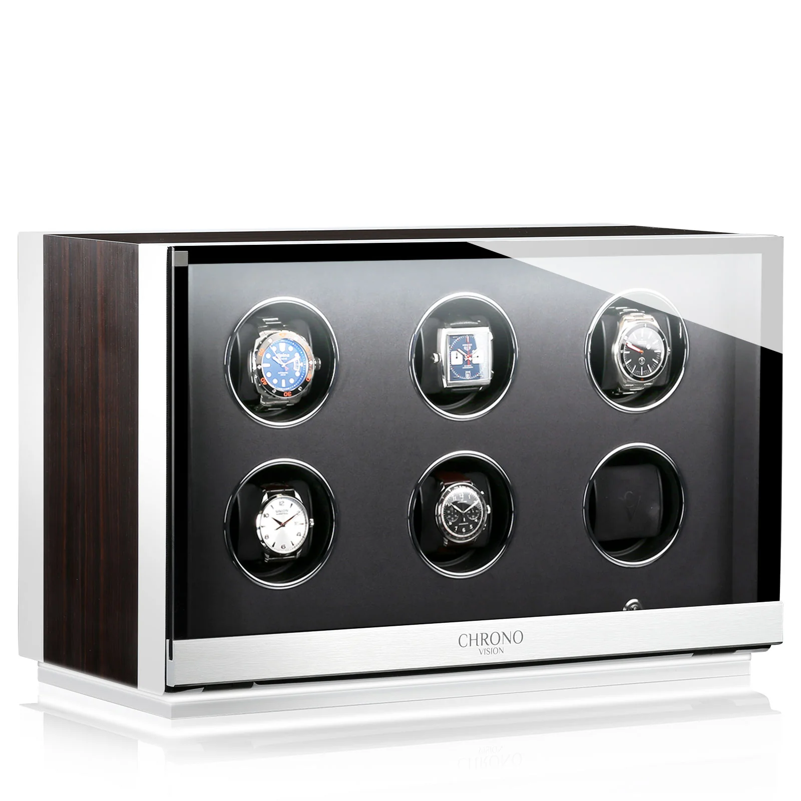 Chronovision Watch Winder Ambiance VI Ebony Silk White Silk - Image 2