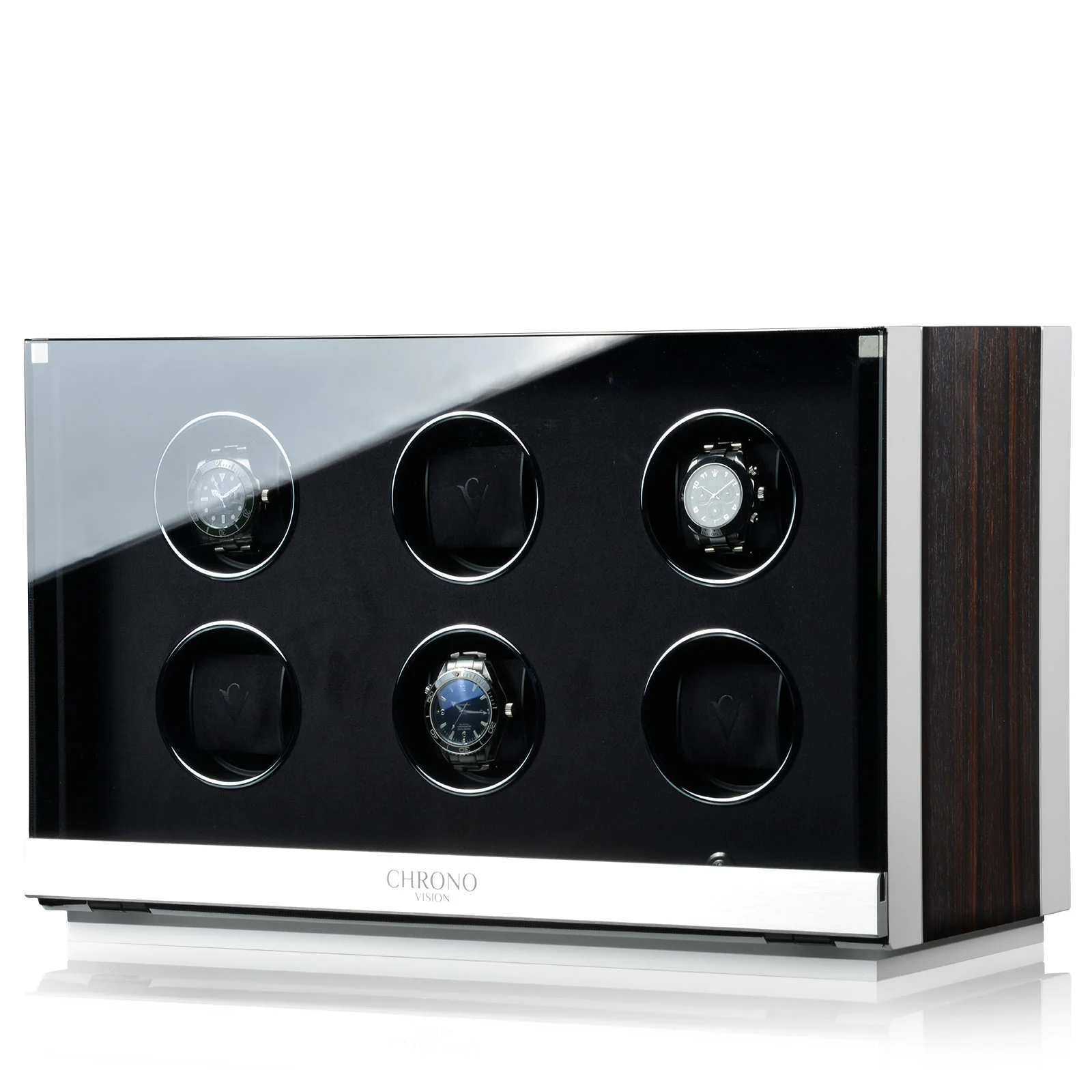 Chronovision Watch Winder Ambiance VI Ebony Silk White Silk - Image 3