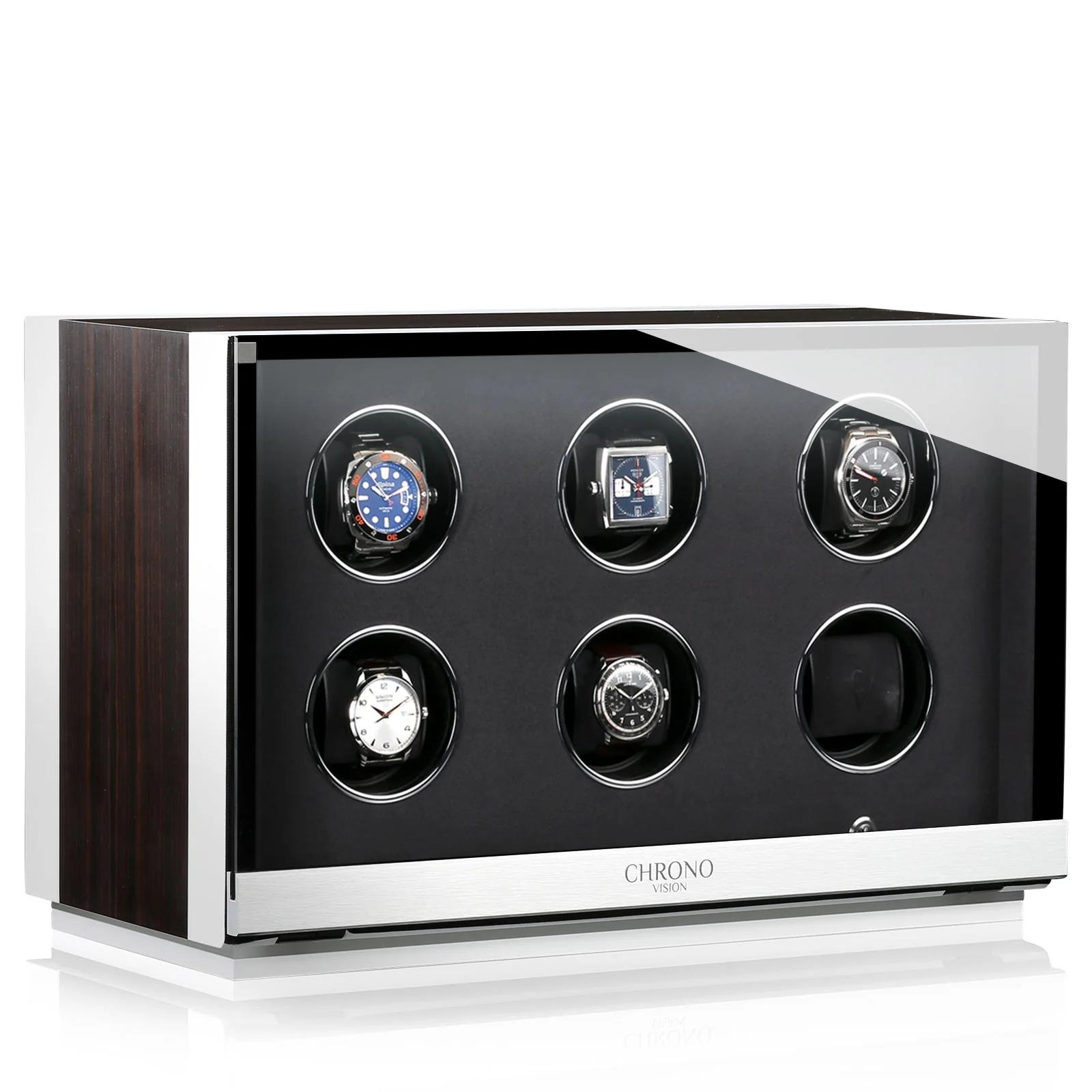 Chronovision Watch Winder Ambiance VI Ebony Silk White Silk - Image 5